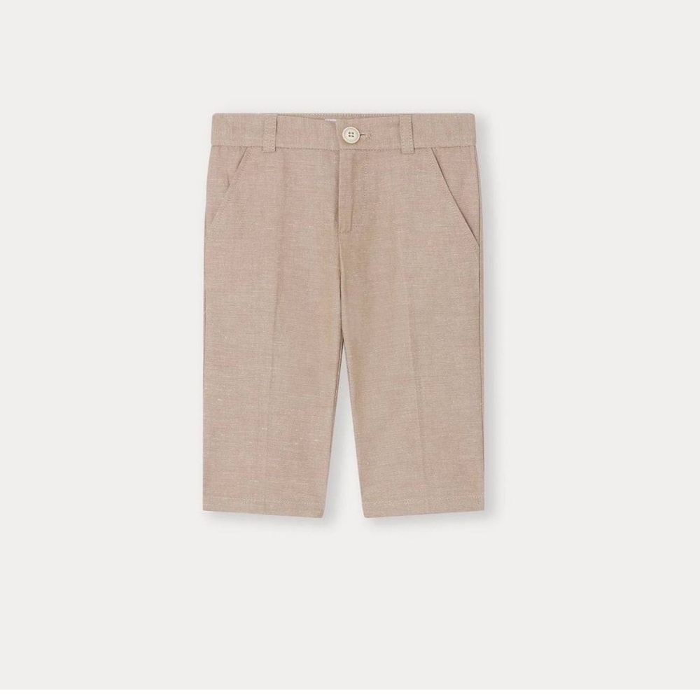 Bonpoint linen shorts - Calvin (beige /brown color) size 6 boys